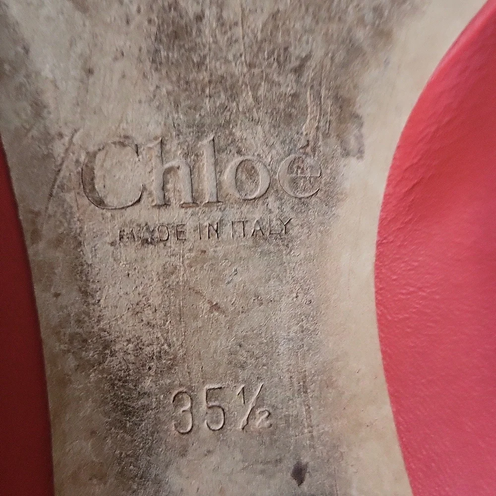 CHLOE Lauren Salmon Scalloped Ballerina Leather slippers Flat Shoes